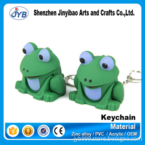unique design plastic 3D cute frog shape keychain with cheap price